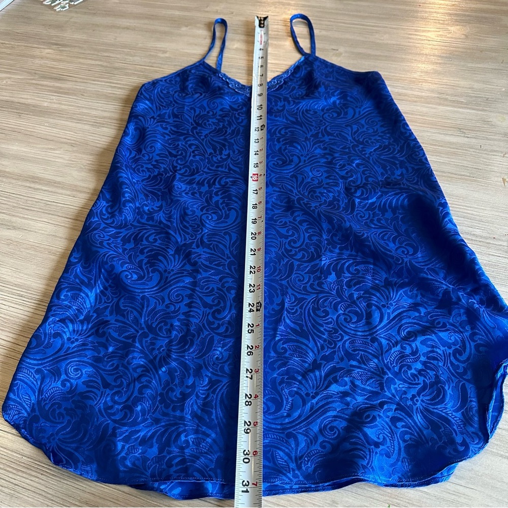 Romantic Moods// 90’s Vintage Slip Dress Floral lace Blue Size S - Picture 9 of 10